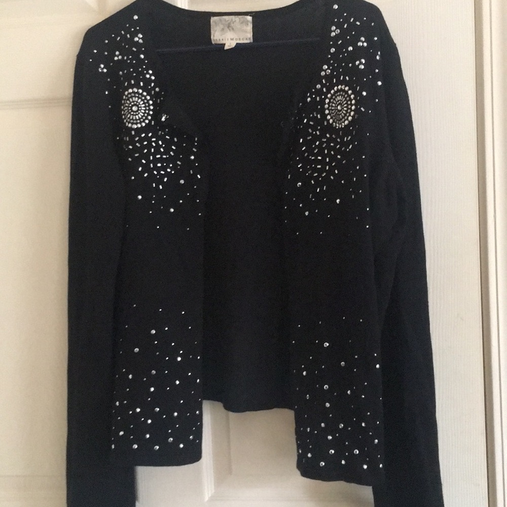 Black and silver open cardigan